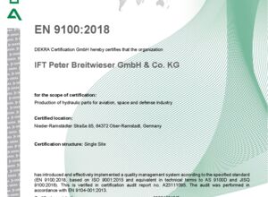 EN 9100:2018 certification