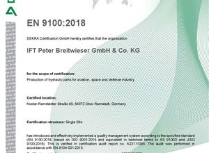 EN 9100:2018 certification