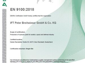 EN 9100:2018 certification